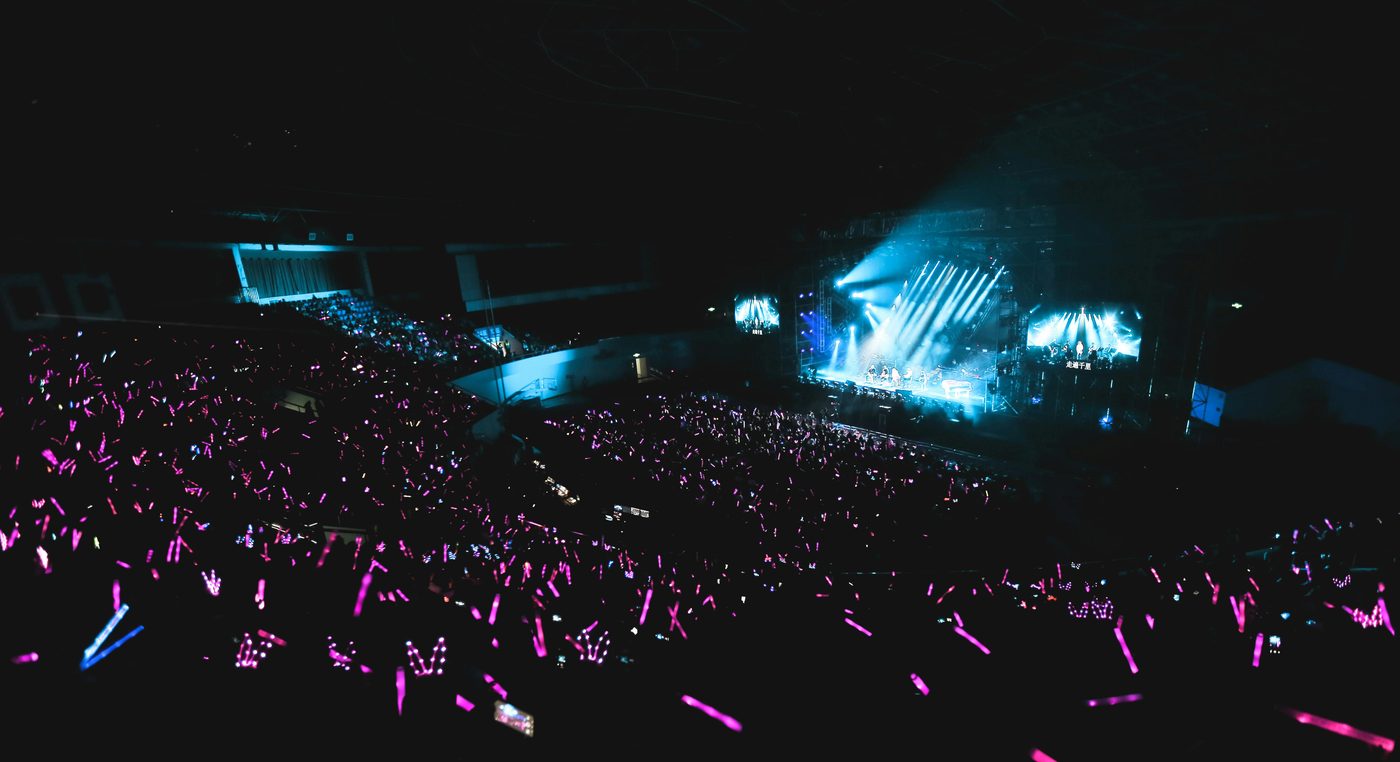 Light sticks at a K-pop concert