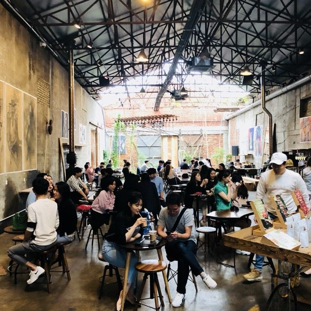 Warehouse converted restaurant space Seongsu